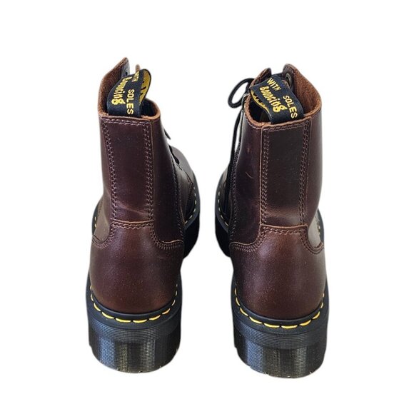 Dr. Martens Womens Jadon Classic Pull Up Boots, Leather, Dark Brown, Size 10 - Picture 2 of 8